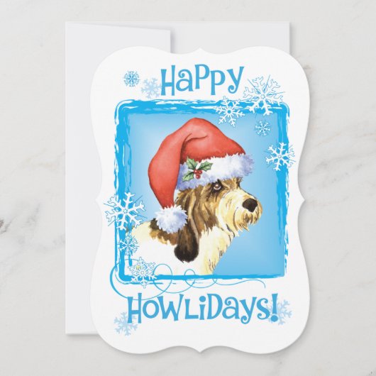 Happy Howlidays PBGV Feestdagenkaart (Voorkant)