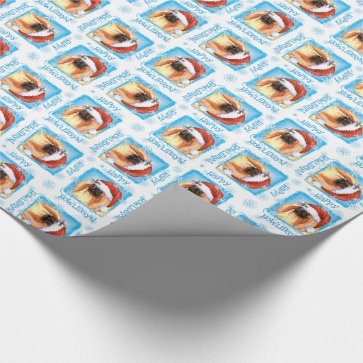 Happy Howlidays Pekingese Cadeaupapier (Hoek)
