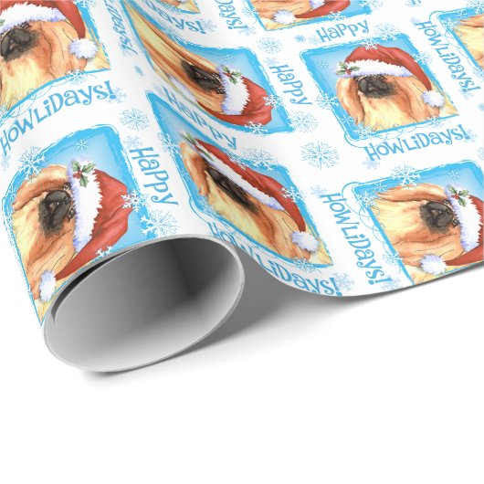Happy Howlidays Pekingese Cadeaupapier (Rol Hoek)