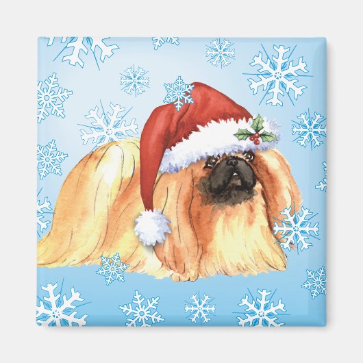 Happy Howlidays Pekingese Magneet (Voorkant)