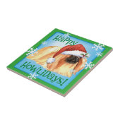 Happy Howlidays Pekingese Tegeltje (Zijkant)