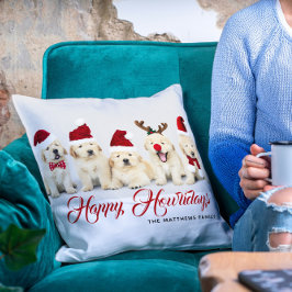 Happy Howlidays Pet Dog Holiday Foto | Kerstmis Kussen