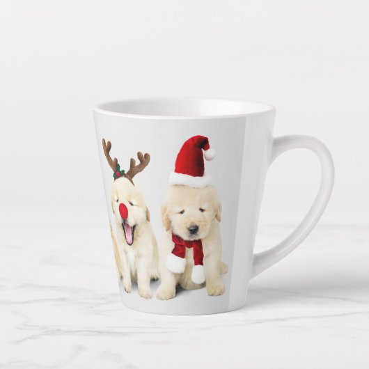 Happy Howlidays Pet Dog Holiday Foto | Kerstmis Latte Mok (Rechts)