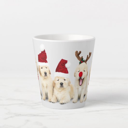 Happy Howlidays Pet Dog Holiday Foto | Kerstmis Latte Mok (Voorkant)
