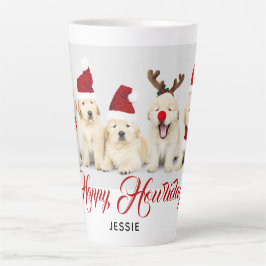 Happy Howlidays Pet Dog Holiday Foto | Kerstmis Latte Mok