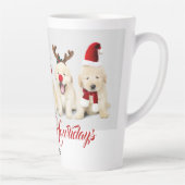 Happy Howlidays Pet Dog Holiday Foto | Kerstmis Latte Mok (Rechts)