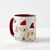 Happy Howlidays Pet Dog Holiday Foto | Kerstmis Mok (Voorkant links)