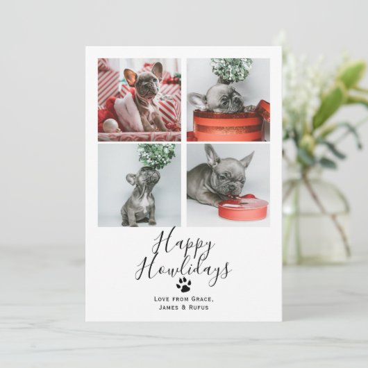 Happy Howlidays Pet Dog kerstKaart Kaart (Staand voorkant)
