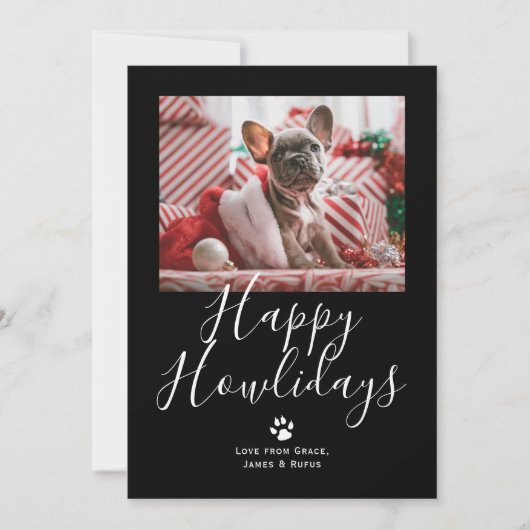 Happy Howlidays Pet Dog Kerstmis Feestdagenkaart (Voorkant)