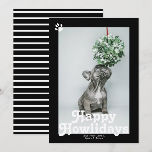 Happy Howlidays Pet Dog Kerstmis Feestdagenkaart (Voorkant / Achterkant)
