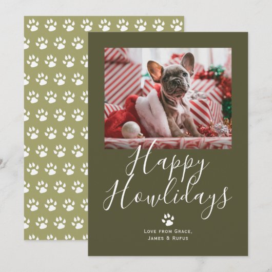 Happy Howlidays Pet Dog Kerstmis Feestdagenkaart (Voorkant / Achterkant)