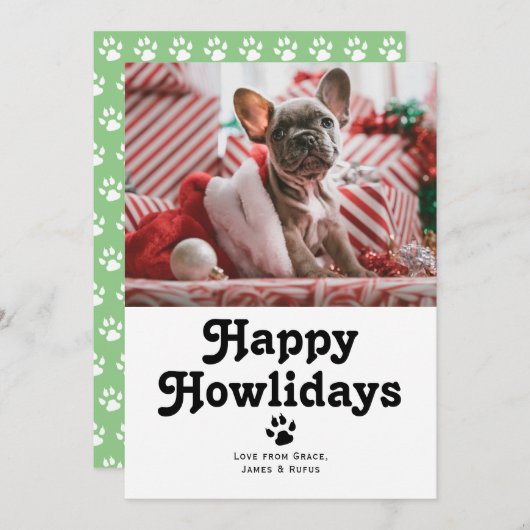 Happy Howlidays Pet Dog Kerstmis Feestdagenkaart (Voorkant / Achterkant)