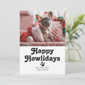 Happy Howlidays Pet Dog Kerstmis Feestdagenkaart (Staand voorkant)