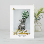 Happy Howlidays Pet Dog Kerstmis Folie Feestdagenkaart (Staand Voorkant)