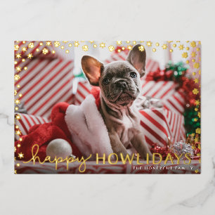 Happy Howlidays Pet Lover Gold Folie Feestdagenkaart