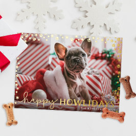 Happy Howlidays Pet Lover Gold Folie Feestdagenkaart
