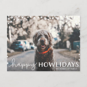 Happy Howlidays Pet Lover Holiday Foto Briefkaart