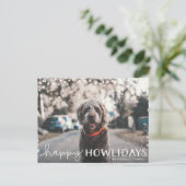 Happy Howlidays Pet Lover Holiday Foto Briefkaart (Staand voorkant)