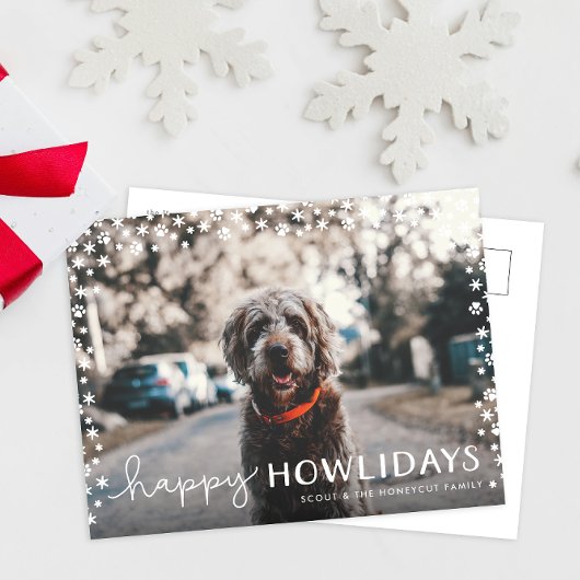 Happy Howlidays Pet Lover Holiday Foto Briefkaart