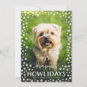 Happy Howlidays Pet Lover Holiday-fotokaart Feestdagenkaart