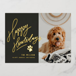 Happy Howlidays Pet met kerstfoto Folie Feestdagen Briefkaart