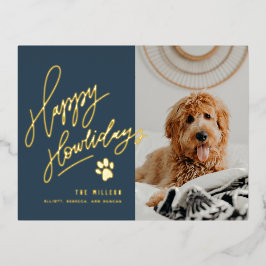Happy Howlidays Pet met kerstfoto Folie Feestdagen Briefkaart