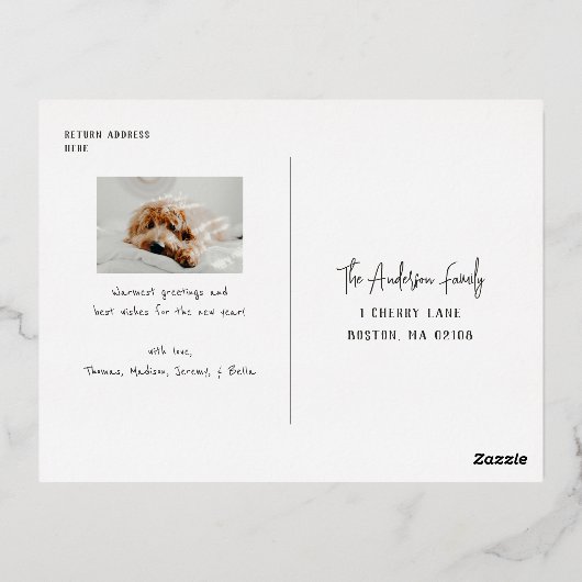 Happy Howlidays Pet met kerstfoto Folie Feestdagen Briefkaart (Achterkant)