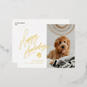 Happy Howlidays Pet met kerstfoto Folie Feestdagen Briefkaart (Voorkant / Achterkant)