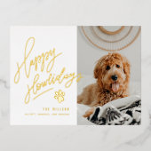 Happy Howlidays Pet met kerstfoto Folie Feestdagen Briefkaart (Voorkant)