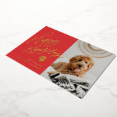 Happy Howlidays Pet met kerstfoto Folie Feestdagenkaart (Gedraaid)