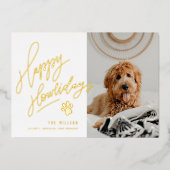 Happy Howlidays Pet met kerstfoto Folie Feestdagenkaart (Voorkant)