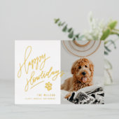Happy Howlidays Pet met kerstfoto Folie Feestdagenkaart (Staand Voorkant)