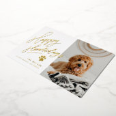 Happy Howlidays Pet met kerstfoto Folie Feestdagenkaart (Gedraaid)