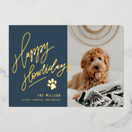 Happy Howlidays Pet met kerstfoto Folie Feestdagenkaart