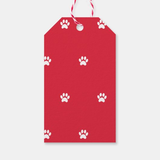 Happy Howlidays Pet Paw Print Personalize Holiday Cadeaulabel (Achterkant)