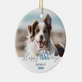 Happy HOWLidays Pet Photo Kinder Puppy Dog Kerstmi Keramisch Ornament (Rechts)