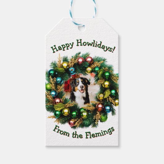 Happy Howlidays Photo Card Cadeaulabel (Voorkant)
