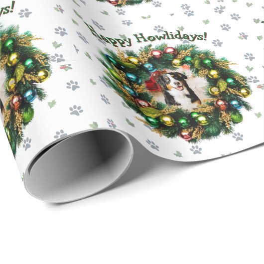 Happy Howlidays Photo Card Cadeaupapier (Rol Hoek)