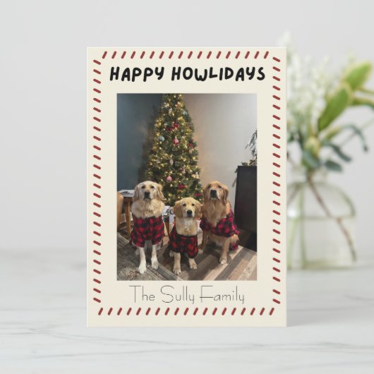 Happy Howlidays Photo Card Feestdagenkaart (Staand voorkant)