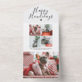 Happy Howlidays Photo Collage Dog kerstkaart All In One Uitnodiging (Binnen)