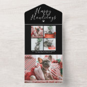 Happy Howlidays Photo Collage Dog kerstkaart All In One Uitnodiging (Binnen)