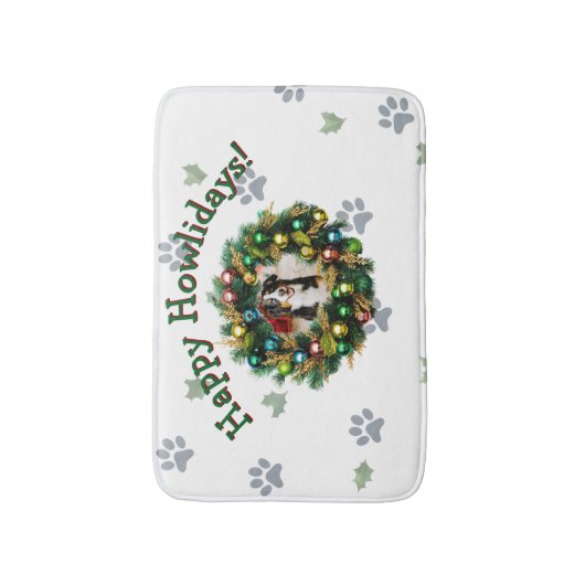 Happy Howlidays Photo Image Badmat (Voorkant Verticaal)