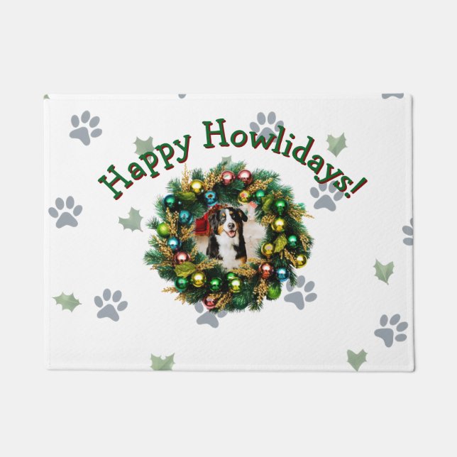 Happy Howlidays Photo Image Deurmat (Voorkant)