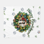 Happy Howlidays Photo Image Fleece Deken (Voorkant (Horizontaal))