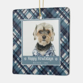 Happy Howlidays Plaid Dod Foto Kerstmis Keramisch Ornament (Links)
