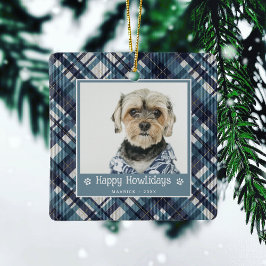 Happy Howlidays Plaid Dod Foto Kerstmis Keramisch Ornament