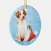 Happy Howlidays Pointer Ceramic Ornament (Rechts)
