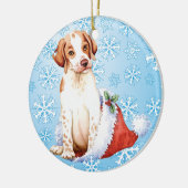 Happy Howlidays Pointer Ceramic Ornament (Links)