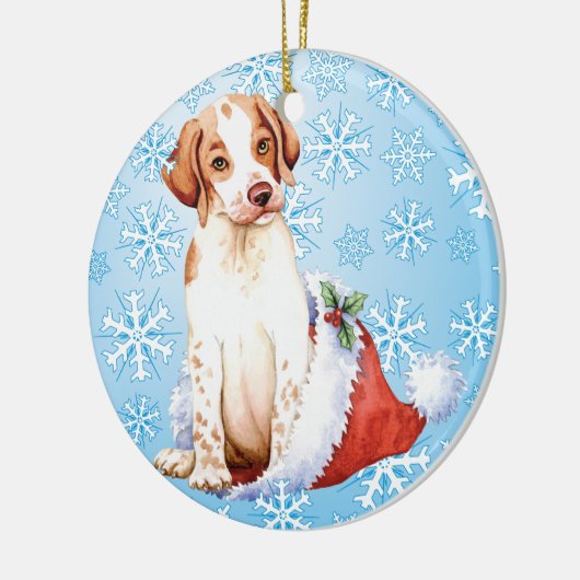 Happy Howlidays Pointer Ceramic Ornament (Links)