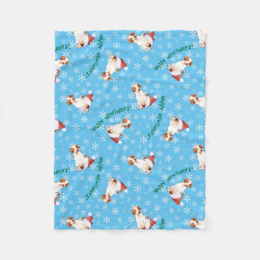 Happy Howlidays Pointer Fleece Blanket Deken (Voorkant)